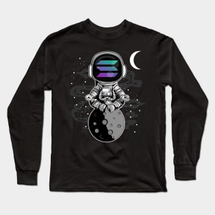 Astronaut Solana Coin To The Moon Crypto Token Cryptocurrency Wallet Birthday Gift For Men Women Kids Long Sleeve T-Shirt